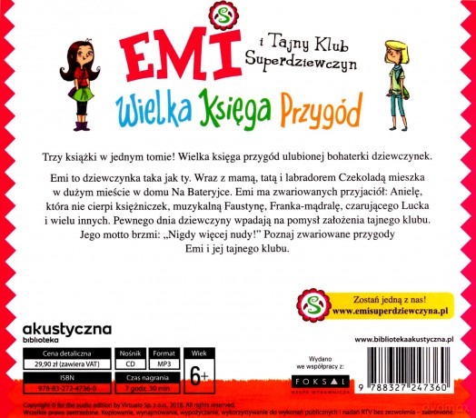 Emi Emi i tajny klub superdziewczyn. Wielka księga przygód - Agnieszka Mielech [AUDIOBOOK]