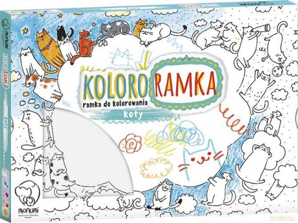 Kolorowanka ramka do zawieszenia Koty średnia