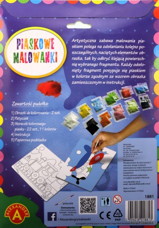 Malowanka piaskowa Pociąg samolot