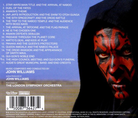 Star Wars: The Phantom Menace soundtrack (Gwiezdne wojny: Część I - Mroczne widmo) (John Williams) [CD]