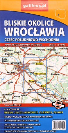 Mapa - Bliskie okolice Wrocławia część południowo-wschodnia