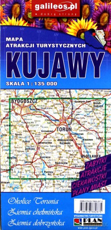 Mapa atrakcji turystycznych - Kujawy 1:135 000