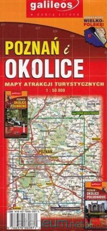 Mapa atrakcji turystycznych - Poznań i okolice północ 1:50 000
