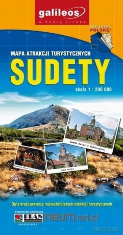Mapa atrakcji turystycznych - Sudety 1:200 000