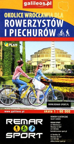 Mapa dla rowerzystów i piechurów-Okolice Wrocławia