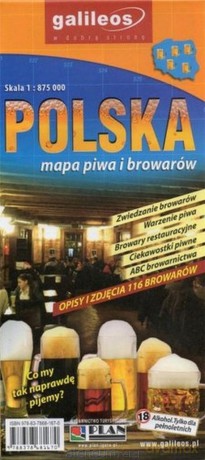 Mapa piwa i browarów - Polska 1:875 000