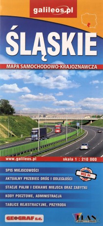 Mapa samochodowo-krajobrazowa - Śląskie 1: 210 000
