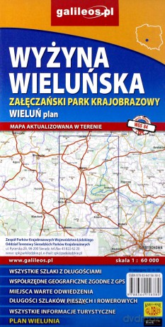 Mapa turystyczna - Wyżyna Wieluńska 1:60 000