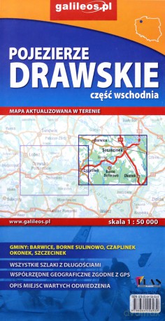 Mapa turystyczna -Pojezierze Drawskie część wschodnia