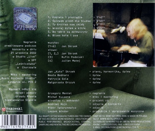 Jan Skrzek: Śpiewam Pieśń Dla Bluesa [CD]