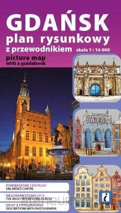 Plan kieszonkowy rysunkowy - Gdańsk wersja polsko-angielska 1:16 000