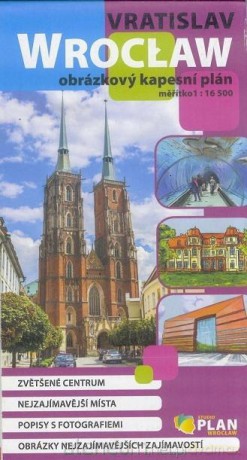 Plan kieszonkowy rysunkowy - Wrocław wersja czeska 1:16 500