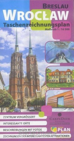 Plan kieszonkowy rysunkowy - Wrocław wersja niemiecka 1:16 500