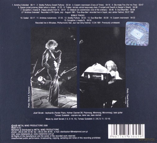 Józef Skrzek & Tomasz Szukalski: Ambitus Extended (Remastered + Bonus Tracks) (digipack) [CD]