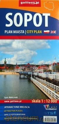 Plan miasta - Sopot polsko-angielski 1:12 000