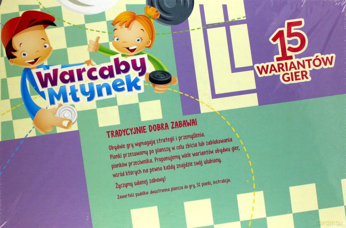 Warcaby/młynek ilustrowany [GRA PLANSZOWA]