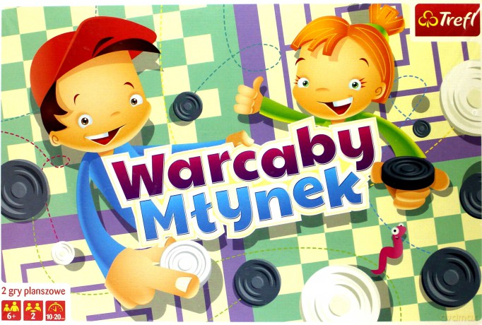 Warcaby/młynek ilustrowany [GRA PLANSZOWA]