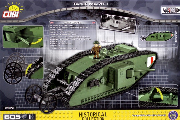 Tank Mark I czołg brytyjski [KLOCKI]