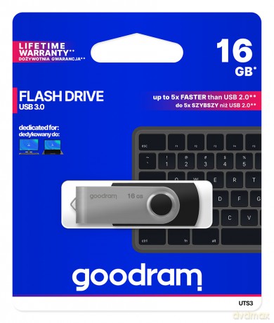 GOODRAM Pendrive 16GB USB3.0 czarny 16 GB TWISTER USB 3.0 czarny