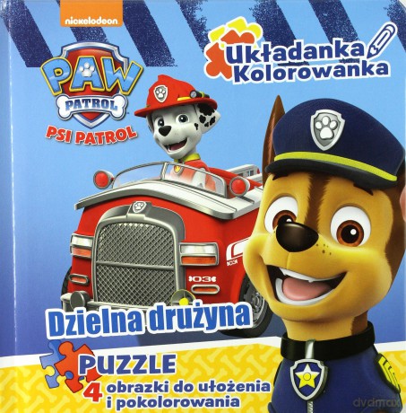 Dzielna drużyna, Psi Patrol. Układanka kolorowanka [KSIAŻKA]