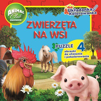 Zwierzęta na wsi. Animal club układanka, kolorowanka, puzzle [KSIAŻKA]