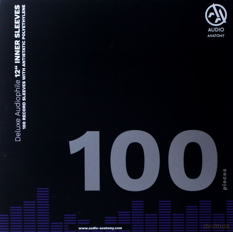 Audio Anatomy: 100 BLACK LP - 12 Inch Inner Sleeves Audiophile DeLuxe Poly-Lined double center hole