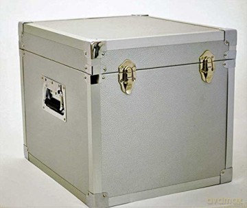 Silver: 100 LP Record Storage Carry Case