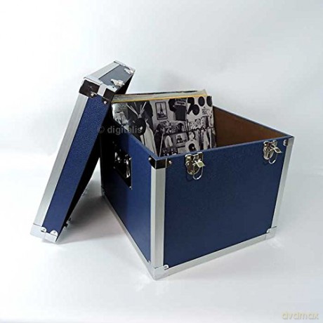 Blue: 100 LP Record Storage Carry Case