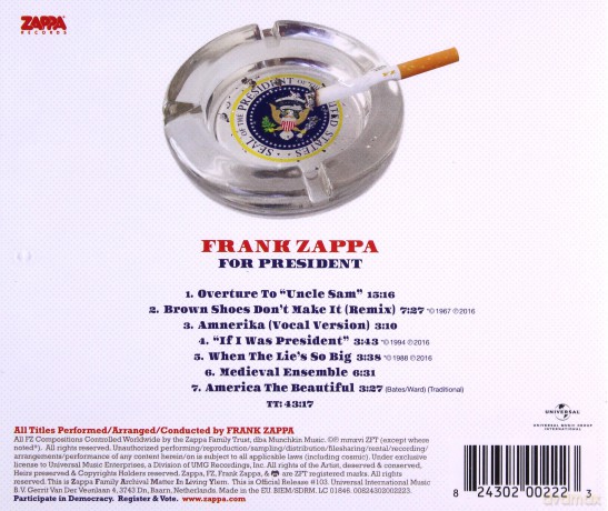 Frank Zappa: Frank Zappa For President [CD]