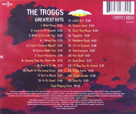 Troggs: Greatest Hits [CD]