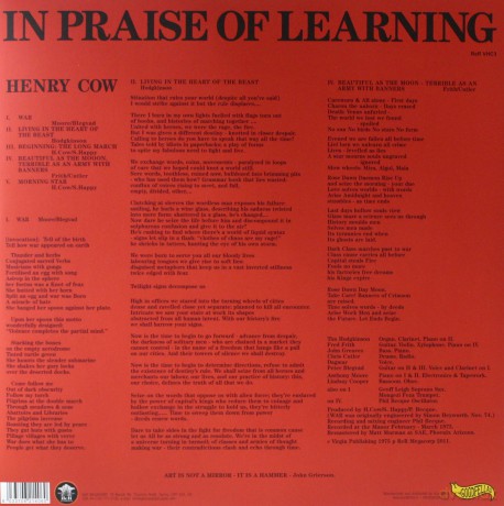 Henry Cow: In Praise Of Learning [Winyl]