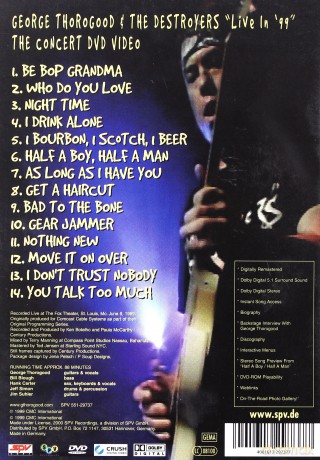 George Thorogood & Destroyers: Live In '99 [DVD]
