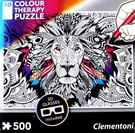 CLEMENTONI 500 el. 3D Color Teraphy Lew [PUZZLE]