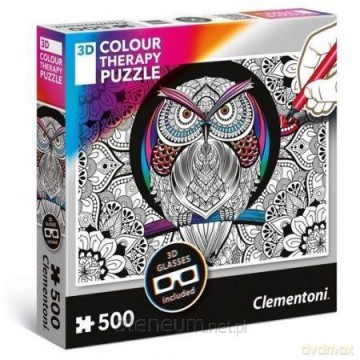 CLEMENTONI 500 el. 3D Color Teraphy Sowa [PUZZLE]
