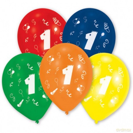 Balony lateksowe cyfra 1, 10 sztuk