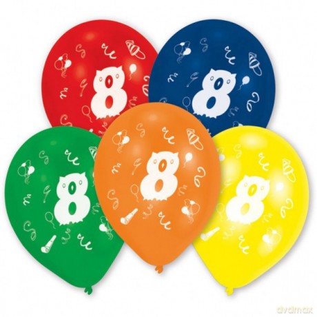 Balony lateksowe cyfra 8, 10 sztuk