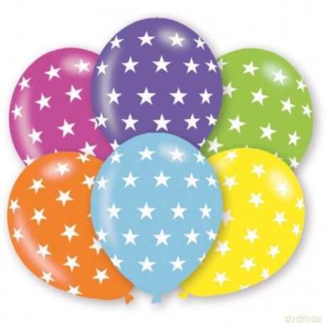Balony lateksowe gwiazdki 6 sztuk