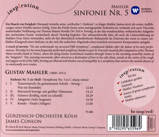 James Conlon: Mahler: Adagietto - Sinfonie Nr. 5 [CD]