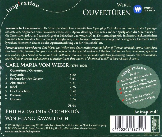 Wolfgang Sawallisch: Weber: Ouverturen [CD]