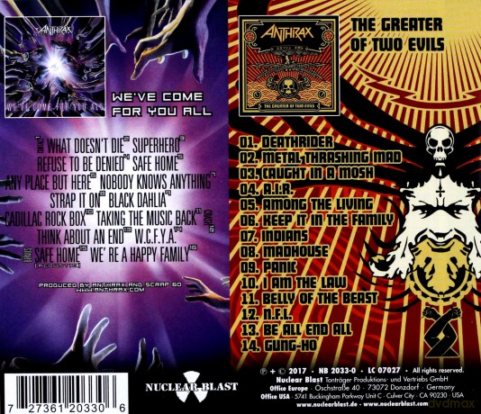 Anthrax: We've Come For You All The Greater Of Two Evils [2CD]