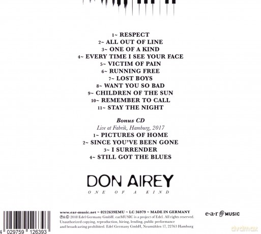Don Airey: One Of A Kind (digipack) [2CD]