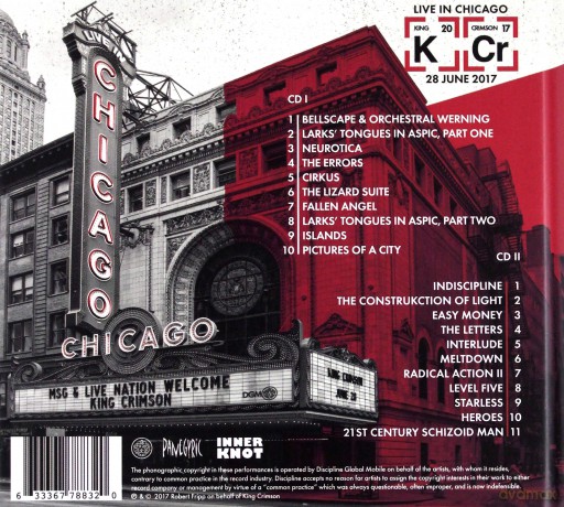 King Crimson: Official Bootleg: Live In Chicago. June 28th. 2017 [2CD]