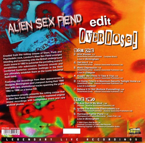 Alien Sex Fiend: Overdose (RSD 2017) [Winyl]