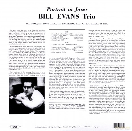 Bill Evans Trio: Portrait In Jazz [Winyl]