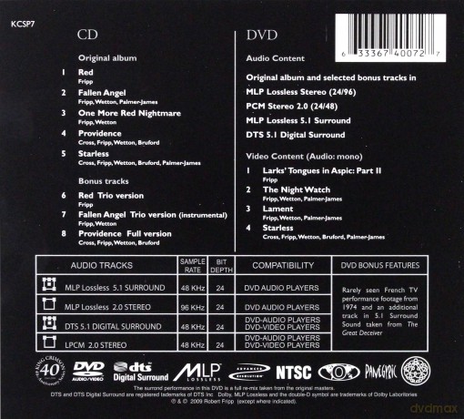 King Crimson: Red (40th Anniversary Edition) [CD]+[DVD]