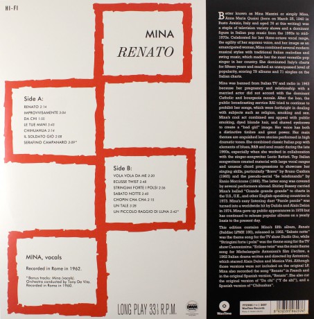 Mina: Renato + 2 Bonus Tracks! [Winyl]