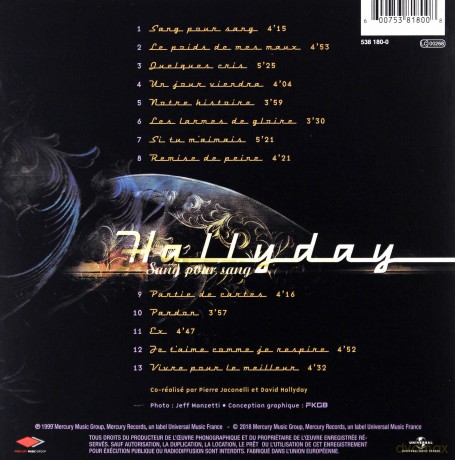 Johnny Hallyday: Sang Pour Sang [CD]