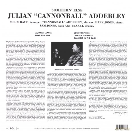 Cannonball Adderley: Somethin Else [Winyl]