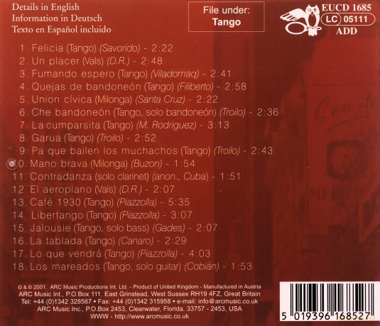 Trio Pantango: Tango Argentino Libertango [CD]
