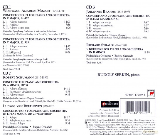 Rudolf Serkin: The Legendary Concerto Recordings 1950-1956 [3CD]